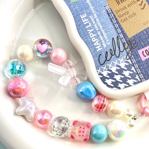 Phone Charm Strap, Beaded Phone Charm, Cute Phone Charm, Y2K Fashion phone charm, party favor, Handmade Phone Charm, gift for her