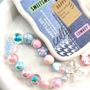 Phone Charm Strap, Beaded Phone Charm, Cute Phone Charm, Y2K Fashion phone charm, party favor, Handmade Phone Charm, gift for her