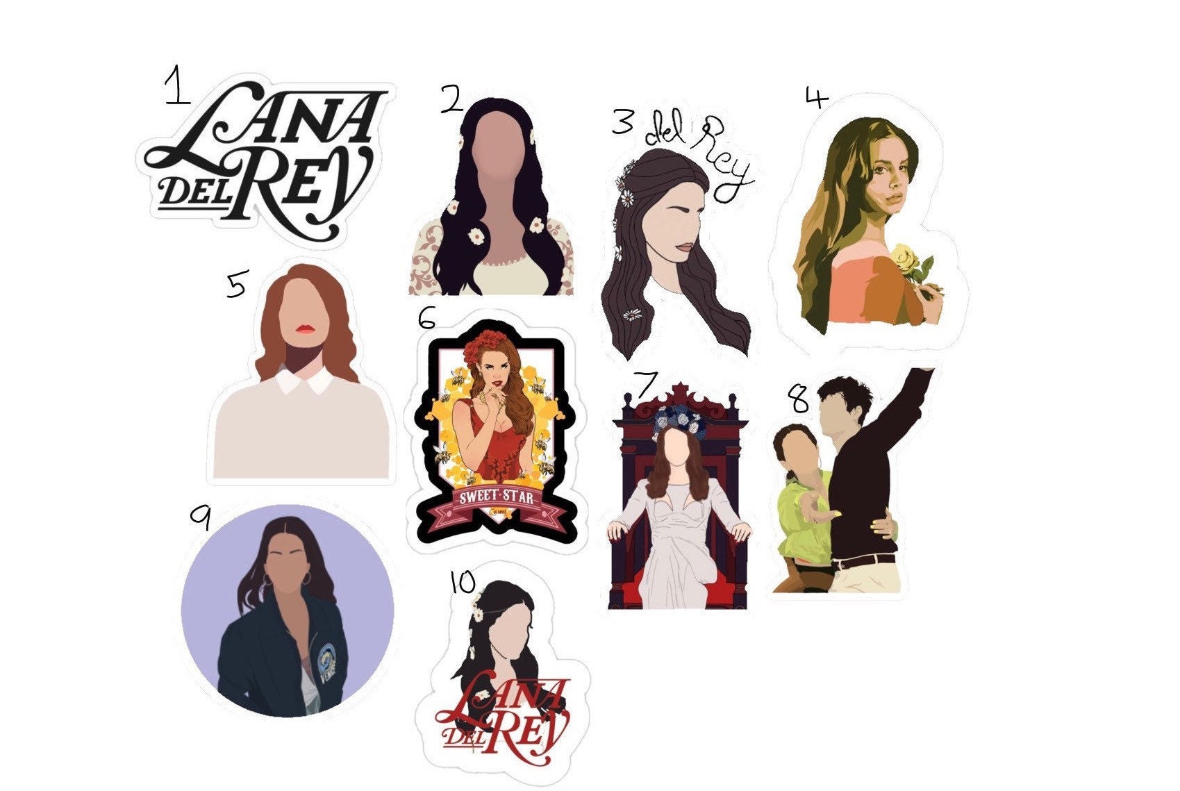 Buy B. Strange Mall Lana DEL Rey Stickers (3 Pcs/Pack) Online at