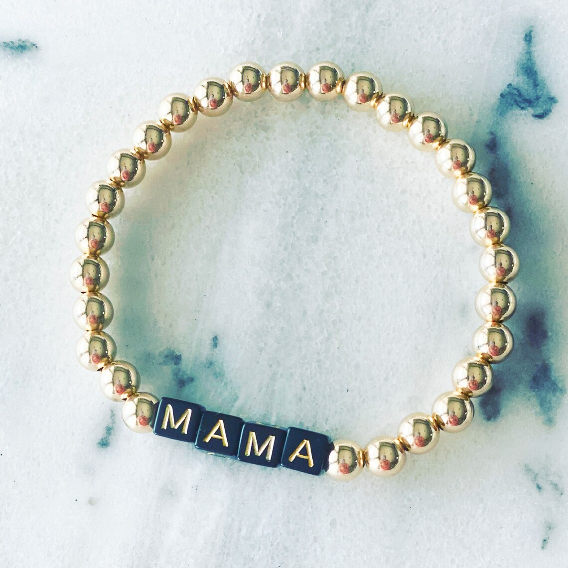 Golden Mama Bracelet Gold Filled Beaded Bracelet Gift Etsy
