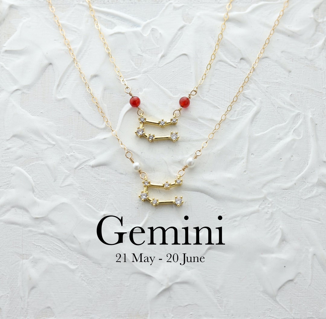 Gemini Pendant, Gemini Jewelry, Gemini Constellation Necklace, Zodiac