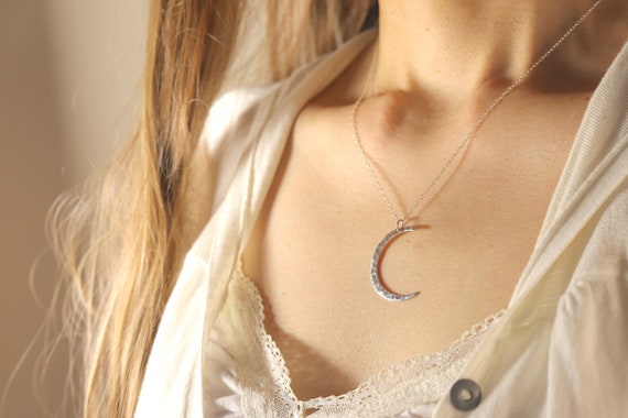 Collana Luna Crescente Argento Con Ciondolo E Pietra Opale – Gioiello Astrologia - Foto 5