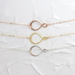 Infinity Necklace, Gold, Silver, Rose Gold, Eternity Pendant, Figure Eight, Minimalist Jewelry