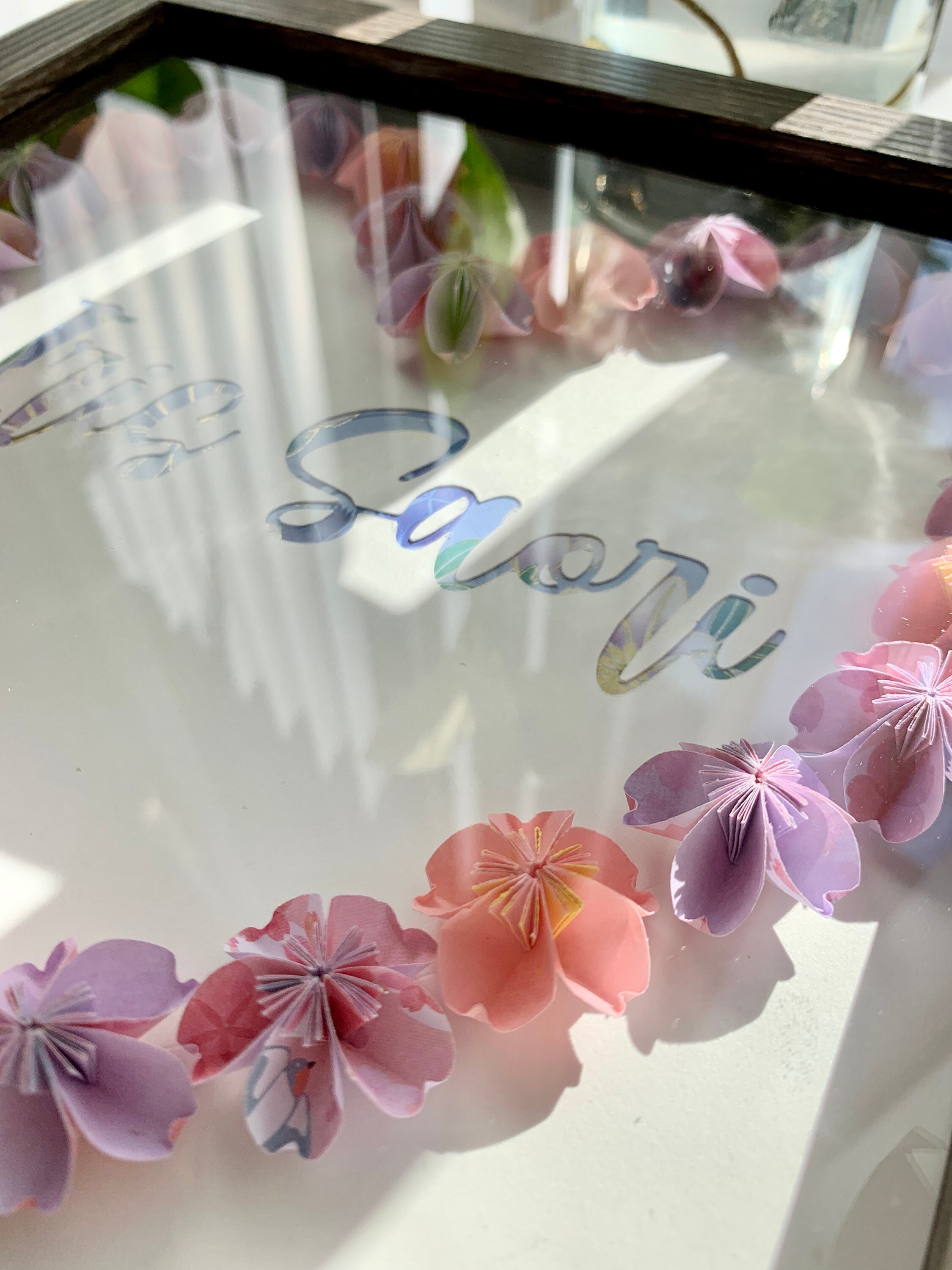 Custom Frame Shadow Box / Origami Sakura Heart / Cherry Etsy Canada