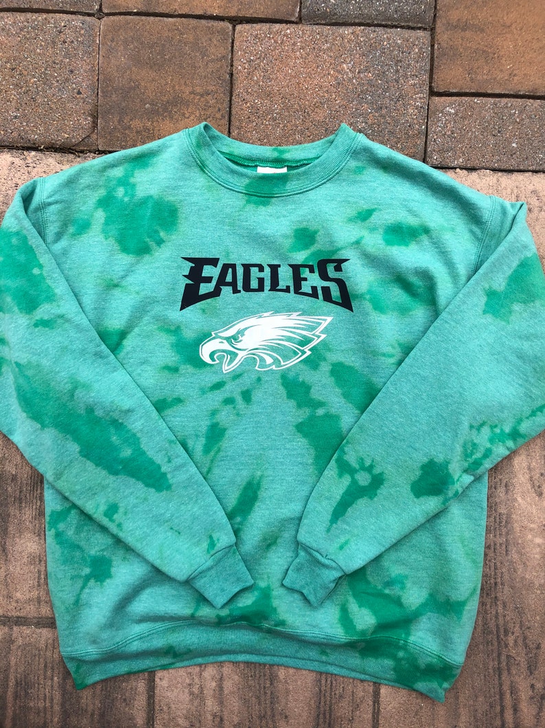 Handmade Eagles Tie Dye Sweatshirt Eagles Reverse Dye Etsy