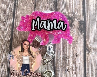 Mama bear badge reel