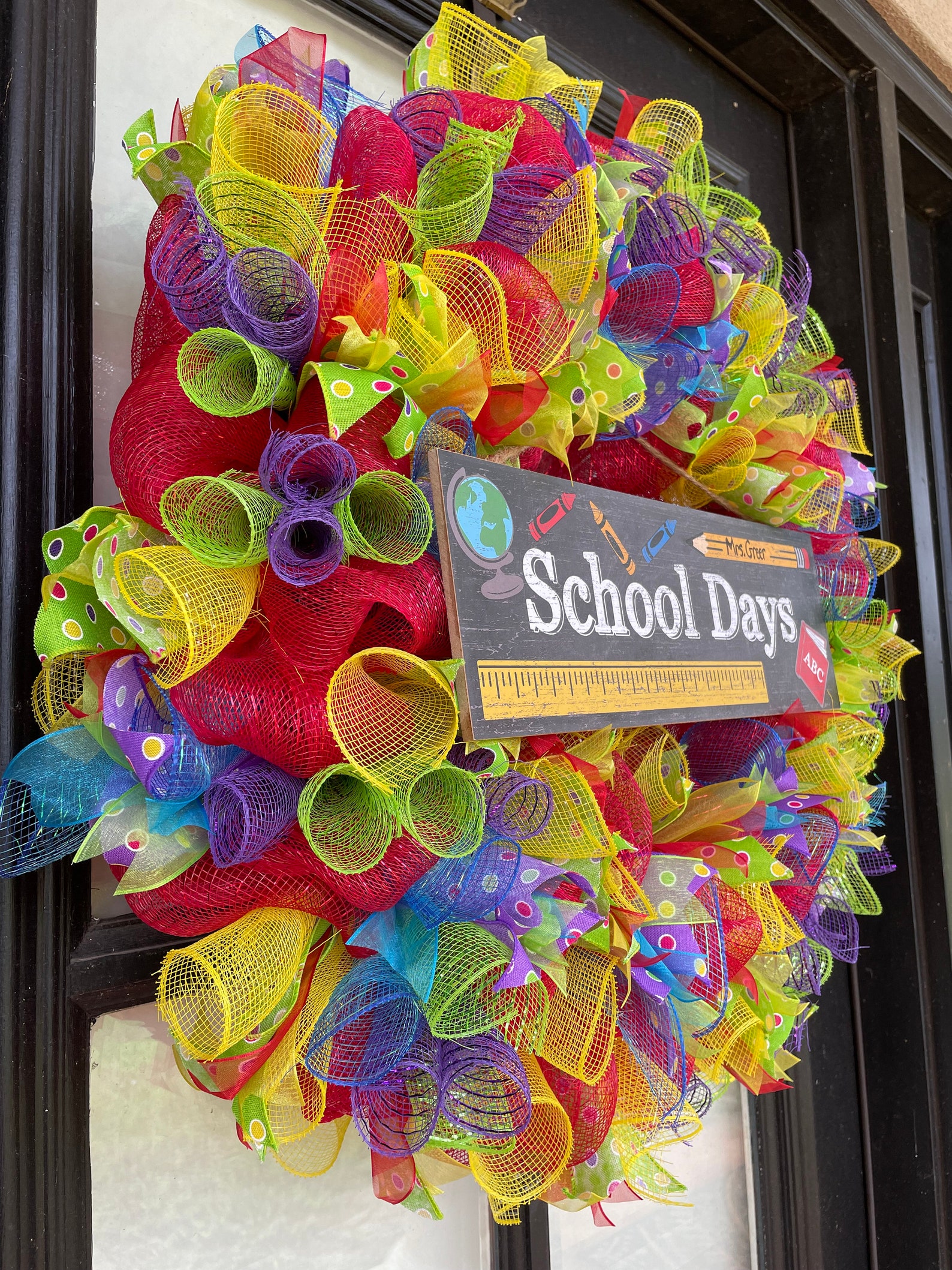 Teacher Wreath, Back to School, Classroom Door Wreath, School Days