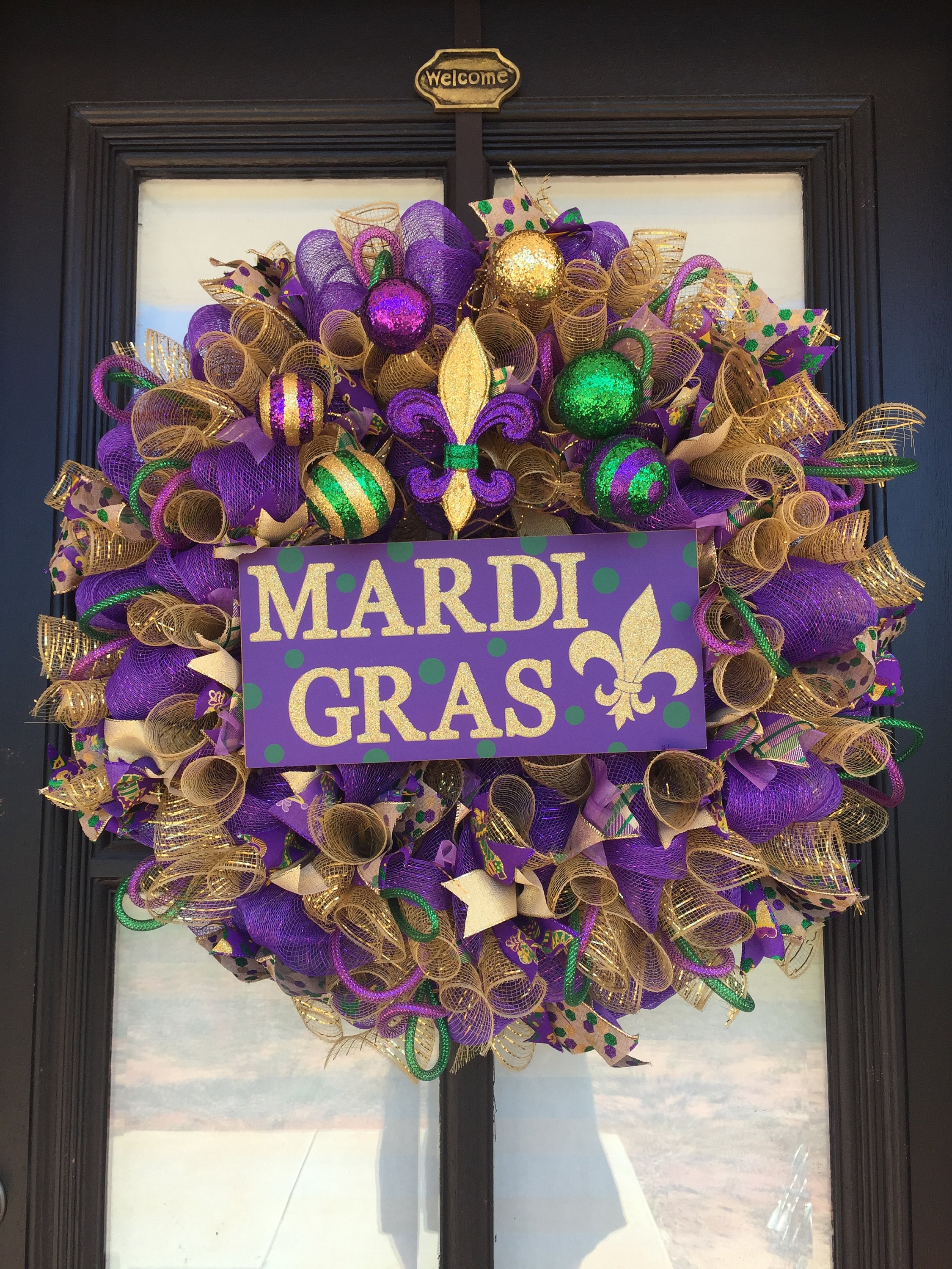 Mardi Gras Wreath, Mardi Gras, Front Door Wreath, Carnival Wreath, New