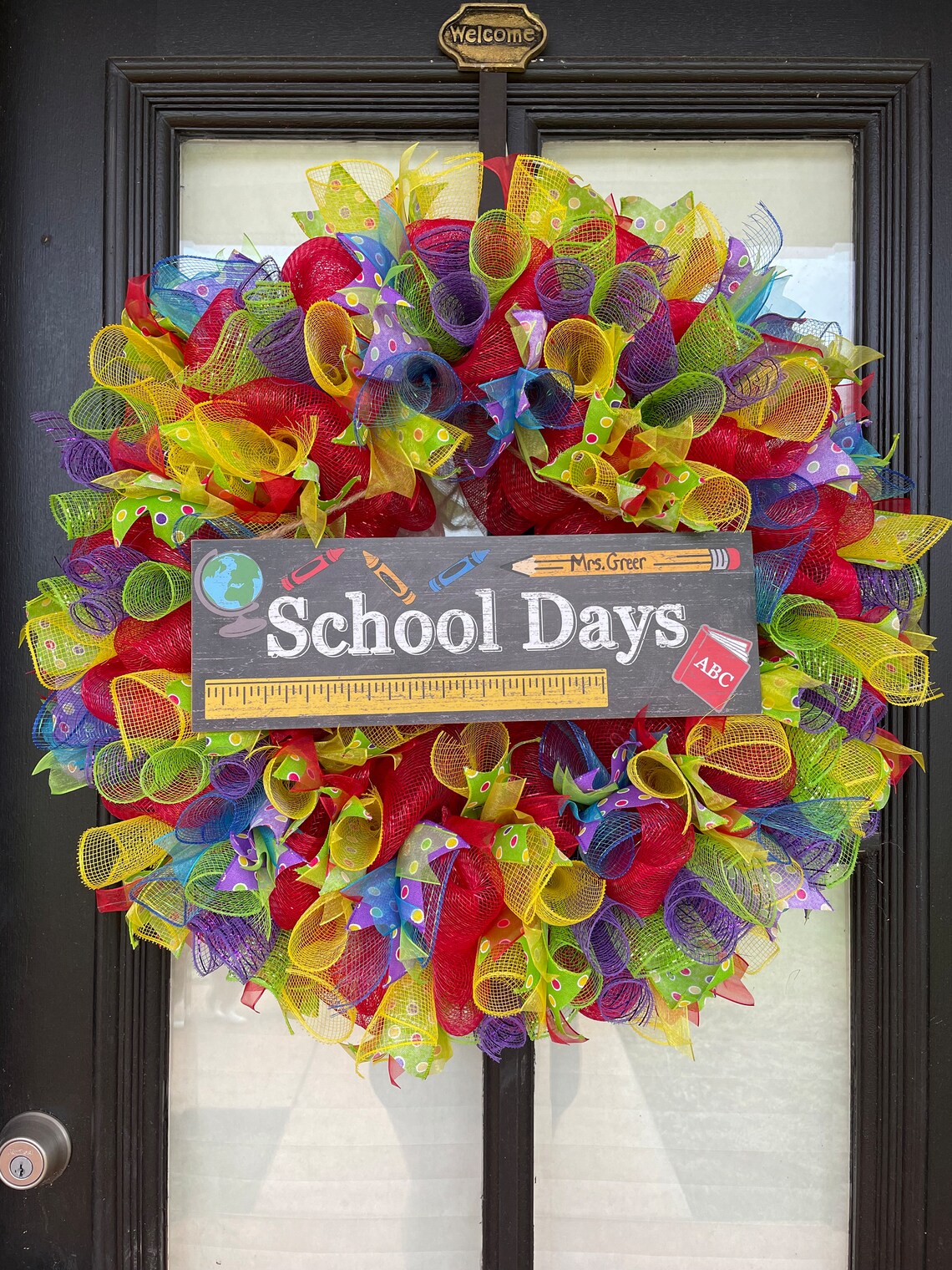 Teacher Wreath, Back to School, Classroom Door Wreath, School Days ...