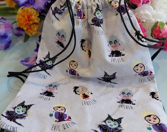 Bag, Villainesses, Fully lined Drawstring Bag/Backpack/Trick or Treat Bag.