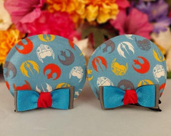 Blue and Red Leader, Magic Mouse Disney and Star Wars-inspired Clip-on Character Ears, Adult sizing