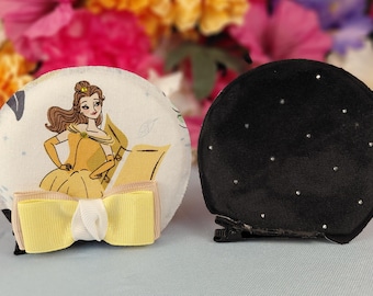 Handmade Belle Magic Mouse Ears, Velour-Rhinestone-Bows (Adult Size)