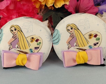 Handmade Rapunzel Magic Mouse Ears, Velour-Rhinestone-Bows (Adult Size)