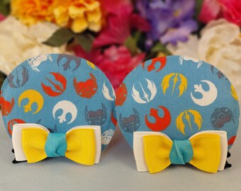Blue and Gold Leader, Magic Mouse Disney and Star Wars-inspired Clip-on Character Ears, Adult sizing