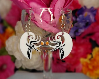 Earrings, Nightmare Before Christmas Zero Dog White, Sterling Silver, Acrylic