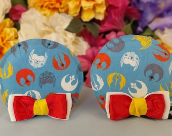 Red and Gold Leader, Magic Mouse Disney and Star Wars-inspired Clip-on Character Ears, Adult sizing