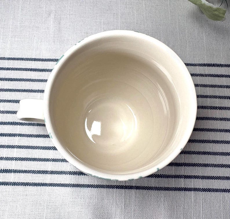 Anthropologie Coffee Mug ‘S’ Monogram Mug Green Botanical Cup Birthday Gift S Initial Mug image 6