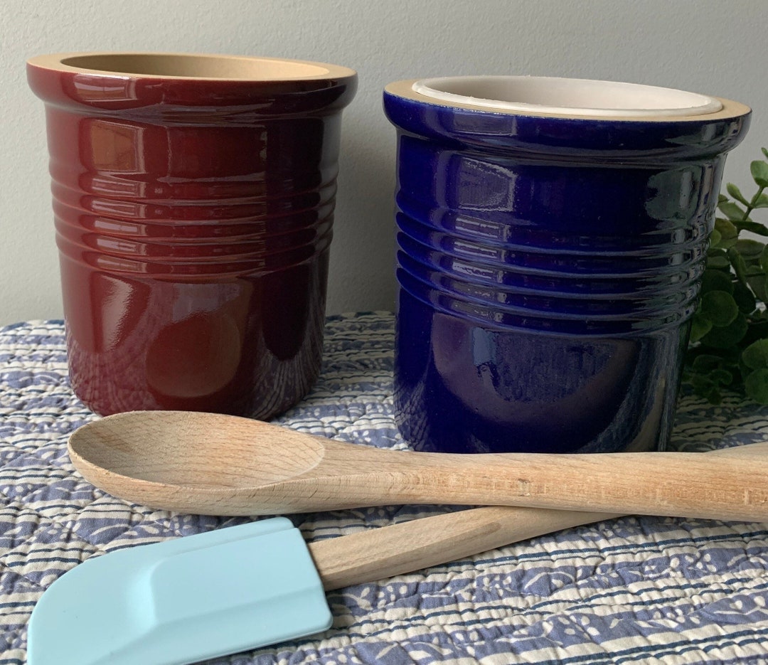 Utensil Holder Kitchen Stoneware Pampered Chef Crock New Etsy