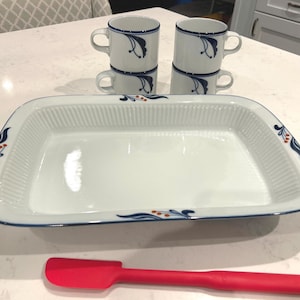 Dansk Blue Bayberry Baking Dish: 15" Porcelain Rectangular Baker