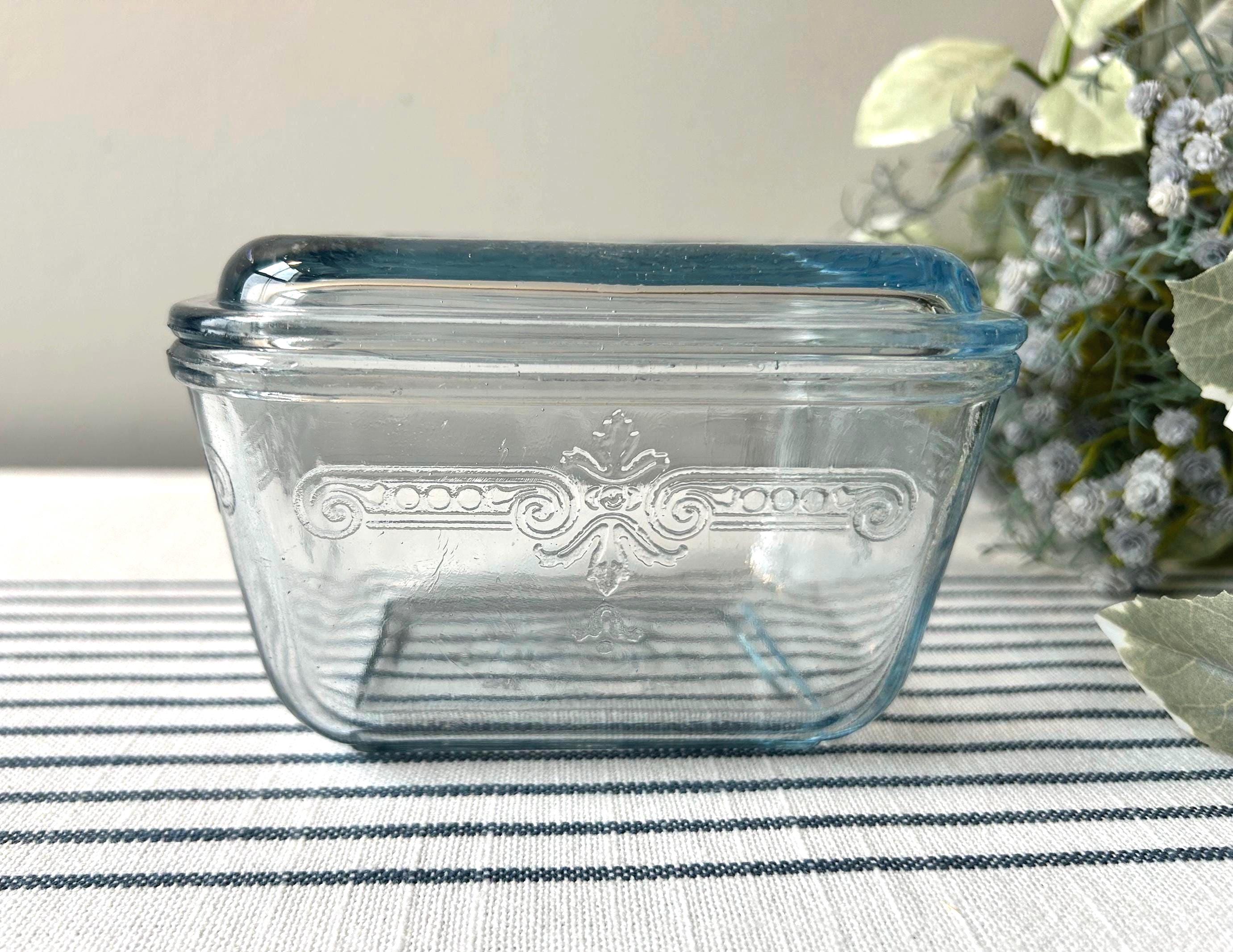Blue Fire King Glass Refrigerator Container Rectangular 5