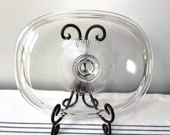 Vintage PYREX Lid for Corning Ware Casserole Dishes: Clear Oval Glass DC1.5C