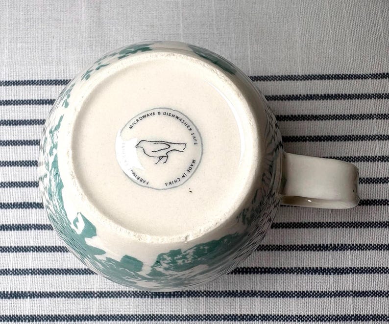 Anthropologie Coffee Mug ‘S’ Monogram Mug Green Botanical Cup Birthday Gift S Initial Mug image 9