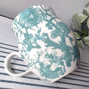 Anthropologie Coffee Mug ‘S’ Monogram Mug Green Botanical Cup Birthday Gift S Initial Mug image 11