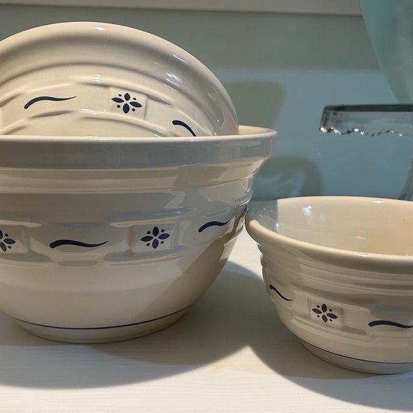 Longaberger Pottery Mixing Bowls Etsy