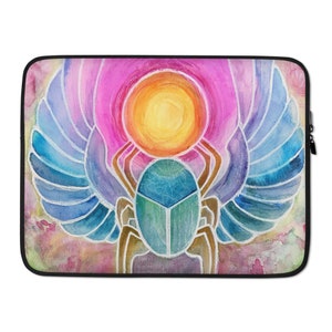 Blue Scarab - Original Art - Laptop Sleeve