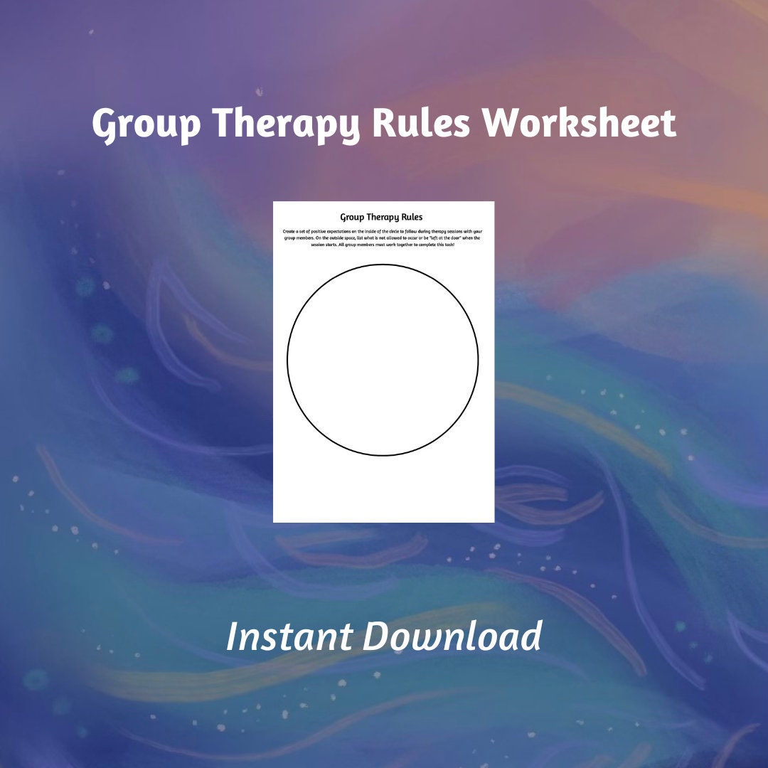 Group Therapy Rules Worksheet Etsy Group Therapy Rules Worksheet Etsy