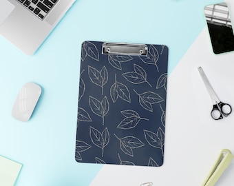 Navy Floral Clipboard, Floral Office Decor