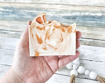 Orange Creamsicle Cold Process Soap | Summer Citrus Soap | Palm Free Soap | Artisan Soap | Spa Gift for Her | Dry Skin Care