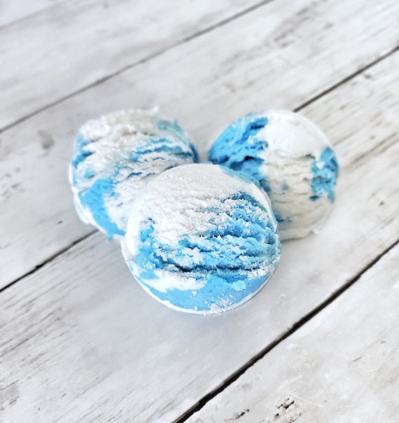 Luxury Sparkling Snow Bubble Scoop Bath Truffle Blue and 