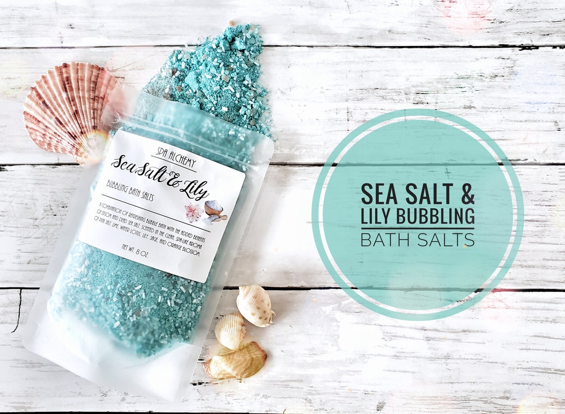Sal marina & Sales de baño burbujeante de lirio / Baño de | Etsy