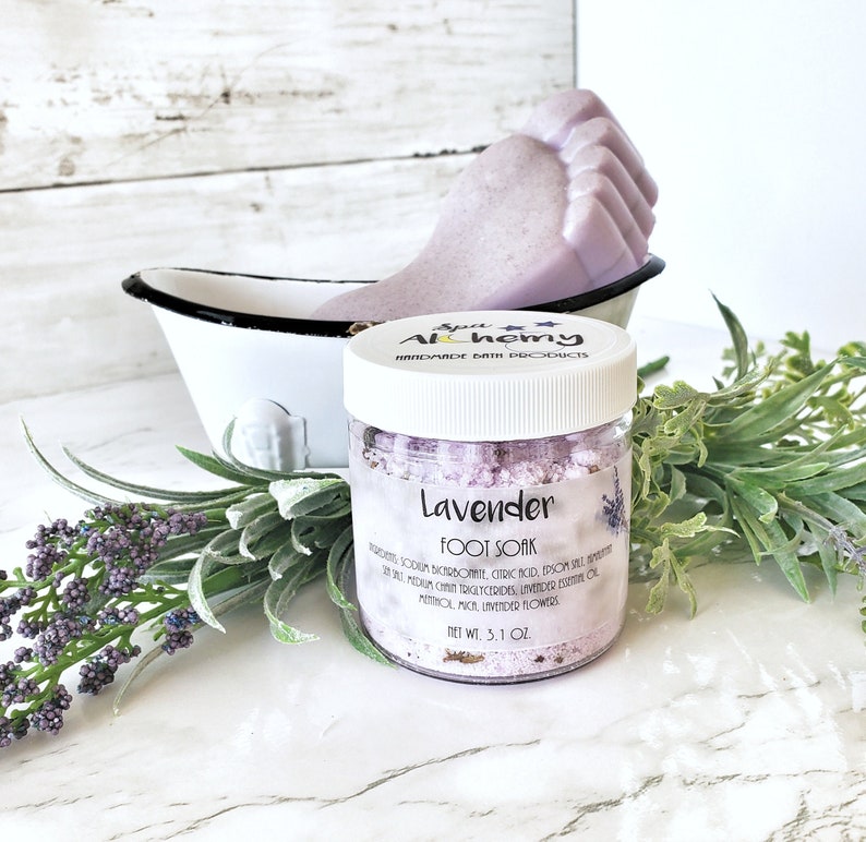 Lavender Foot Soak With Pumice Foot Scrub Soap Bar Etsy