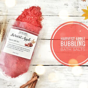 Harvest Apple Bubbling Bath Salts | Red Bubble Bath Soak for Fall | Spa Gift for Her | Self Care Hygge