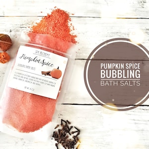 Pumpkin Spice Bubbling Bath Salts | Orange Fall Bubble Bath Soak | Spa Gift for Her | Self Care Hygge