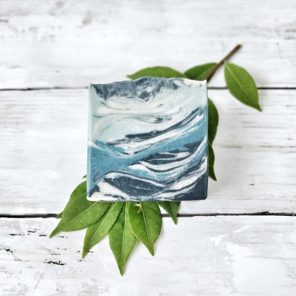 Midnight Waters Cold Process Soap | Palm Free Artisan Ocean Soap | Dry Skin Care | All Natural Handmade Soap