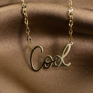 Colar LETTER de ouro | Colar WORD de ouro | Colar Word de prata | Colar COOL | Colar Word personalizado | Joias personalizadas | Joias com nome