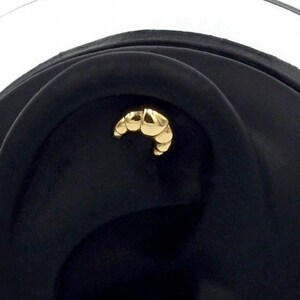 14K Solid Gold Croissant Helix Piercing, Croissant Gold Cartilage Piercing, Minimalist Gold Earring, Croissant Stud Piercing, Stud Piercing,