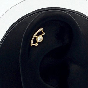 14K Gold spezielles Design Helix Piercing, Knorpel Piercing, süße Gold Ohrstecker, winzige Gold Tragus Piercing, Gold Ohrstecker