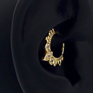14K Solid Gold Hoop Conch  Piercing, Minimalist Hoops Gold Tragus Piercing, Hoops Gold Stud Piercing, Gold  Piercing,Elegant conch earring