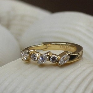 Gold CZ Pave Hoop Earrings, Bridal Earrings