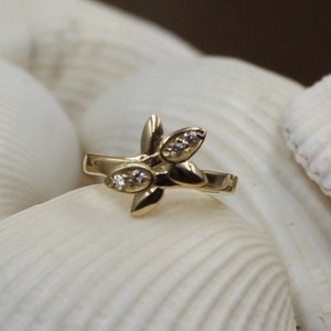 CZ Gold Flower Piercing, Tiny Hoop Stud Earrings