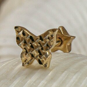 Kleine 14K Gold Schmetterling CZ Ohrstecker