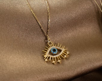 Evil Eye Halskette, CZ Schutzkette