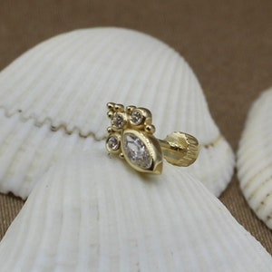 CZ Gold Drop Oorbel, Kleine TearDrop Stud Oorbel