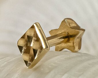 Gold Tile Earrings, Custom Geometric Stud