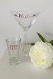 Personalised Martini (Porn Star) cocktail Glass set with matching shot glass 18th 21st birthday Gift- Rose Gold or any colour