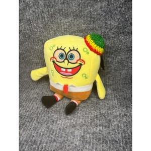 SpongeBob SquarePants Jamaica Yeah Mon Rasta Hat Dreadlocks Plush Toy Yellow